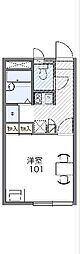 レオパレスｂｅｌ　ｓｕｏｎｏ 2階1Kの間取り