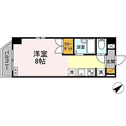 KM・スプリングス 3階ワンルームの間取り