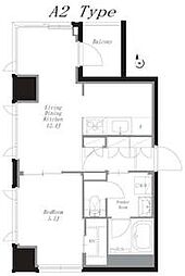 東京メトロ南北線 麻布十番駅 徒歩2分の賃貸マンション 4階1LDKの間取り