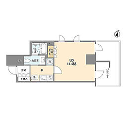 東京メトロ有楽町線 麹町駅 徒歩3分の賃貸マンション 7階1Kの間取り