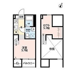 St　ZUCCA(エスティーズッカ) 1階ワンルームの間取り