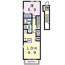 エターナル 1LDKの間取図画像