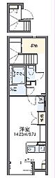 レオネクストルミエール 2階ワンルームの間取り