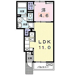 JR東北本線 古河駅 バス7分 西女沼下車 徒歩6分の賃貸アパート 1階1LDKの間取り