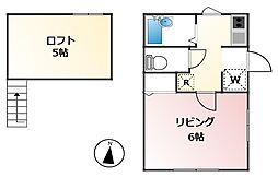 アールフラット中落合 1階ワンルームの間取り