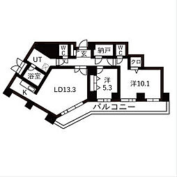 名鉄河和線 河和駅 10.3kmの賃貸マンション 18階2LDKの間取り