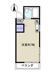 林荘 2階ワンルームの間取り