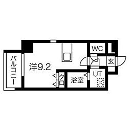 名古屋市営名城線 金山駅 徒歩7分の賃貸マンション 6階ワンルームの間取り