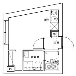 Ludens椎名町 1階ワンルームの間取り
