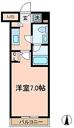 京急本線 京急鶴見駅 徒歩15分の賃貸マンション 6階1Kの間取り
