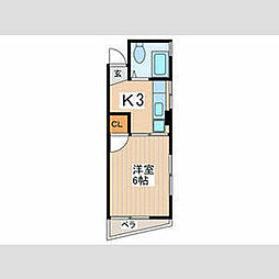 JR中央線 西荻窪駅 徒歩3分の賃貸マンション 4階1Kの間取り