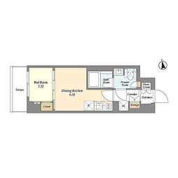 都営浅草線 戸越駅 徒歩6分の賃貸マンション 1階1DKの間取り
