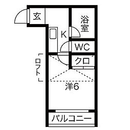Osaka Metro御堂筋線 江坂駅 徒歩10分の賃貸マンション 2階1Kの間取り