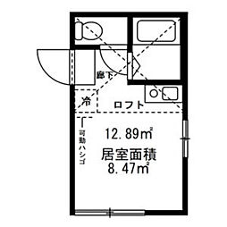 JR京浜東北・根岸線 鶴見駅 徒歩25分の賃貸アパート 1階ワンルームの間取り