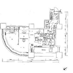 東京ツインパークス ライトウィング 9階ワンルームの間取り