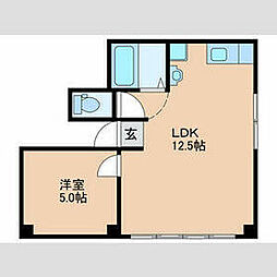 東武東上線 大山駅 徒歩11分の賃貸マンション 1階1LDKの間取り