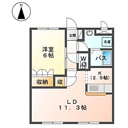 Ｍｉｌｋｙway（ミルキーウェイ） 1階1LDKの間取り