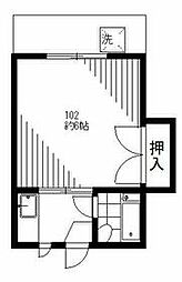 JR京葉線 二俣新町駅 徒歩18分の賃貸アパート 1階1Kの間取り
