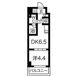 東京メトロ日比谷線 三ノ輪駅 徒歩6分の賃貸マンション 4階1DKの間取り