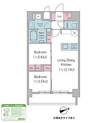 ドゥーエ西馬込II 4階2LDKの間取り