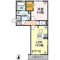 JR東海道本線 岐阜駅 バス15分 岐阜バス　森屋下車 徒歩4分の賃貸アパート 1階1LDKの間取り