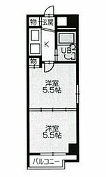 エトランゼ 2階2Kの間取り