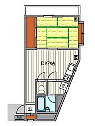 クレールハイツ 1階1DKの間取り