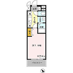 都営三田線 板橋本町駅 徒歩9分の賃貸マンション 3階1Kの間取り