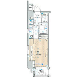 東京メトロ丸ノ内線 大手町駅 徒歩5分の賃貸マンション 10階1Kの間取り