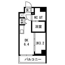 京王線 幡ヶ谷駅 徒歩11分の賃貸マンション 7階1DKの間取り