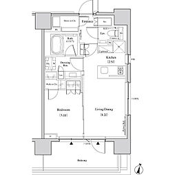 JR山手線 代々木駅 徒歩8分の賃貸マンション 4階1LDKの間取り