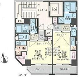 Ｍｏｏｎｓｈｉｎｙ弐番館 5階1Kの間取り