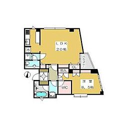 東京メトロ南北線 麻布十番駅 徒歩8分の賃貸マンション 3階1LDKの間取り
