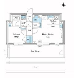 東急池上線 池上駅 徒歩4分の賃貸マンション 4階1LDKの間取り