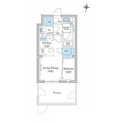 東急池上線 池上駅 徒歩4分の賃貸マンション 1階1LDKの間取り