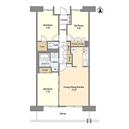 東武東上線 志木駅 徒歩7分の賃貸マンション 13階3LDKの間取り