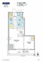 東京メトロ丸ノ内線 四谷三丁目駅 徒歩1分の賃貸マンション 6階1LDKの間取り