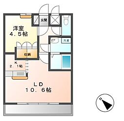 サンライズ　コート 1階1LDKの間取り