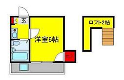 Ｃｏｕｒｔ豊四季 1階1Kの間取り