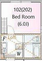 小田急小田原線 読売ランド前駅 徒歩12分の賃貸アパート 2階1Kの間取り