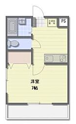 ソレーユ小川 1階1Kの間取り