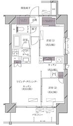 JR山手線 田町駅 徒歩12分の賃貸マンション 5階2LDKの間取り