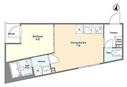 フラッフィー西早稲田 3階1DKの間取り
