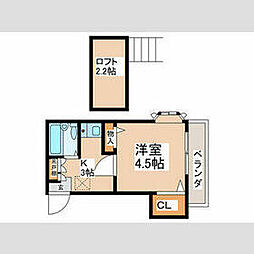 西武多摩川線 多磨駅 徒歩4分の賃貸アパート 1階1Kの間取り