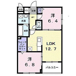 アーバンコート堀川西 501 5階2LDKの間取り