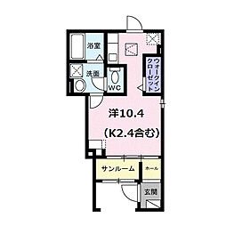JR南武線 矢川駅 徒歩14分の賃貸アパート 1階ワンルームの間取り
