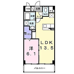 ｍａｉｓｏｎｔｒｕｓｔｏｎｅ 1階1LDKの間取り
