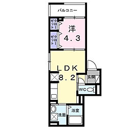 京王線 笹塚駅 徒歩4分の賃貸アパート 2階1LDKの間取り