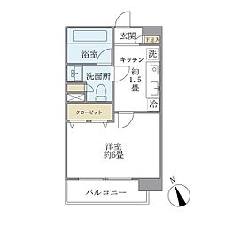 都営三田線 白山駅 徒歩7分の賃貸マンション 7階1Kの間取り