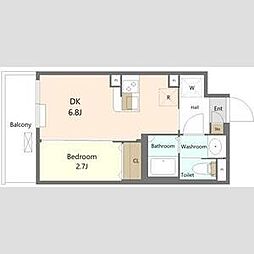 ES-Grande大森 1階1DKの間取り